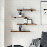  Zidne police 4 kom boja hrasta 60x20x1,5 cm konstruirano drvo | shoptok.hr