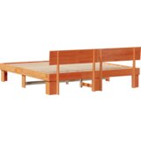  Krevetna konstrukcija s uzglavljem Voštano smeđa 200 x 200 cm | shoptok.hr