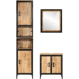  3-dijelni set kupaonskog namještaja od željeza i drva manga | shoptok.hr