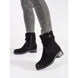 Sergio Leone Black leather ankle boots with a crinkled upper | shoptok.hr