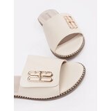 GOODIN Light beige women's flip-flops on a flat sole | Shoptok.si