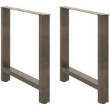 vidaXL Noge za jedilno mizo iz naravnega jekla 2 kosa 80 x (72-73) cm jeklo | Shoptok.si