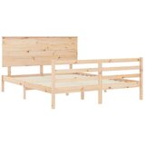  Posteljni okvir z vzglavjem 160x200 cm trden les | Shoptok.si