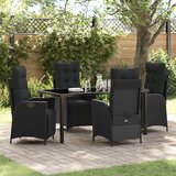 vidaXL Set od 5 komada vrtne blagovaonice Crni poli rattan Cijene