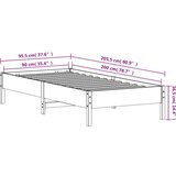 vidaXL Posteljni okvir voščeno rjav 90x200 cm trdna borovina | Shoptok.si