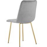 Lava stolica - svijetlosivi baršun / zlatne noge x 1 | shoptok.hr