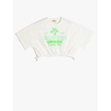 Koton Crop T-Shirt Short Sleeve Crew Neck Printed Elastic Cotton Cene