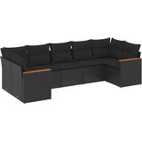 7-dijelni set vrtnih sofa od poliratana s jastucima crni | shoptok.hr