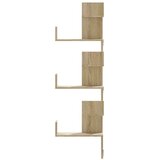 vidaXL Stenska kotna polica sonoma hrast 45x45x147 cm inženirski les | Shoptok.si