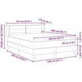  s opruga kutije Tamno siva 140 x 200 cm tkanina | shoptok.hr
