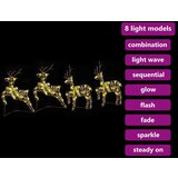 vidaXL LED jelene med 80 LED 4 pcs Zlata 64 x 42 x 15 cm PET | Shoptok.si