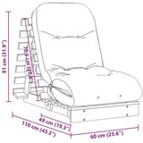 vidaXL Futon na razvlačenje s madracem 60x206x11 cm masivna duglazija | shoptok.hr