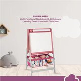 Ginger Home dječji stalak za crtanje 3 u 1 - crna ploča, bijela ploča, papirnata rola, Super Girl | shoptok.hr
