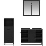 vidaXL Komplet pohištva za kopalnico 3 pcs Črni hrast 80 x 33 x 60 cm | Shoptok.si