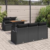  Sjedeća garnitura za vrt 6 kom. Crna poliratan 100 x 55 x 73 cm | shoptok.hr