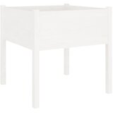  Vrtne sadilice 2 kom bijele 70 x 70 x 70 cm od masivne borovine | shoptok.hr