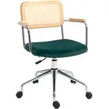 pisarniški stol poliester, jeklo 65D x 58Š x 86–94V cm Zelena, (5000242825)