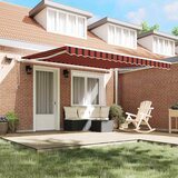 Skrovita tenda narančasta i smeđa 400 × 300 cm Tkanina i čelik | Eponuda.com