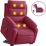 Maison Chic Električni masažni naslanjač - Relax naslanjač s funkcijo vstajanja rdeč žamet, (22062276) | Shoptok.si