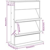  Polica za časopise s policom Siva Sonoma 70 x 41 x 96 cm | shoptok.hr