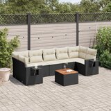  8-dijelni set vrtnih sofa od poliratana s jastucima crni | shoptok.hr