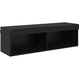 TV stenske enote z LED 6 pcs Črna Orehovina Konstruiran les, (5000132419) | Shoptok.si