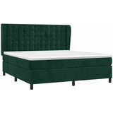  Krevet s oprugama i madracem tamnozeleni 160x200 cm baršunasti | shoptok.hr
