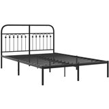 Metalni okvir za krevet s uzglavljem crni 140x200 cm | shoptok.hr