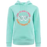 Zwillingsherz Sweater majica 'Love Peace Hope' menta / narančasta / roza / srebro