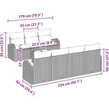  Set sofe 8 pcs Smeđa i crvena Poliester | Eponuda.ba