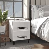  Noćni ormarići s metalnim nogama 2 kom bijeli 40 x 30 x 50 cm | shoptok.hr