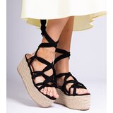 D/CEO marka niezdefiniowana Black espadrille sandals on a high platform Narita | Shoptok.si