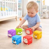  Set od 6 mekih gumenih blokova s ​​​​edukativnim životinjama u boji. | shoptok.hr