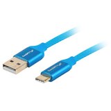 Lanberg Kabel USB 2.0 Macho/USB C Macho Quick Charge 3.0 1M Azul, (21091138) Cene