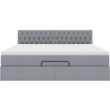 vidaXL Otomanski posteljni okvir z vzmetnico siv 180x200 cm blago | Shoptok.si