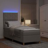 LED Box Spring Krevet Sivo-smeđa 80 x 200 cm tkanina | shoptok.hr
