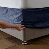 Catherine Lansfield Plava navlaka za okvir kreveta s gumom od samta 152x198 cm Kingsley – | shoptok.hr