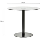 Premier Housewares Okrugao blagovaonski stol sa staklenom pločom stola ø 90 cm Metropolitan – | shoptok.hr
