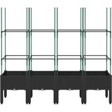  Vrtna sadilica s rešetkom crna 160 x 40 x 142,5 cm PP | Eponuda.ba