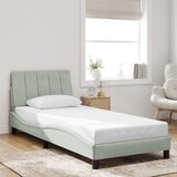  Okvir kreveta s LED-om bez madraca Hanko svjetlosivi 80x200 cm baršunasti | shoptok.hr