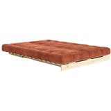 Karup Raztegljiva sedežna garnitura iz rebrastega žameta v barvi terakote 140 cm Roots – | Shoptok.si
