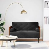  Dvosjed s jastucima, crni, 110 cm, baršun | shoptok.hr