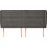  Uzglavlje s ušima tamnosivo 203x23x118/128 cm baršunasti | shoptok.hr