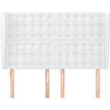  Uzglavlje s ušima bijelo 147x23x118/128 cm od umjetne kože | Eponuda.com