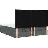 vidaXL Otomanski posteljni okvir z vzmetnicami siv 200x200 cm blago | Shoptok.si