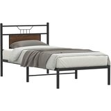 Maison Chic Posteljni okvir - Enojna postelja - Postelja za odrasle brez vzmetnice hrast 90x200 cm inženirski les-J7293, (21771207) | Shoptok.si