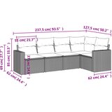 5-dijelni set vrtnih sofa s jastucima bež od poliratana | shoptok.hr