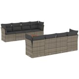  The Living Store Vrtna sedežna garnitura 9-delna z blazinami siv poli ratan - Vrtna Sedežna Garniture, (21464513) | Shoptok.si
