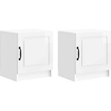  Nočna omarica 2 pcs Bela visok sijaj 43 x 34,5 x 47 cm, (5000210031) | Shoptok.si