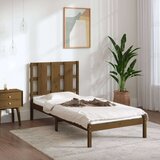  Posteljni okvir medeno rjav iz trdne borovine 100x200 cm, (20684499) Cene